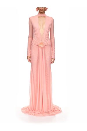 Abito lungo a maniche lunghe color pesca DAVID KOMA | RE26DK71DLPEACH